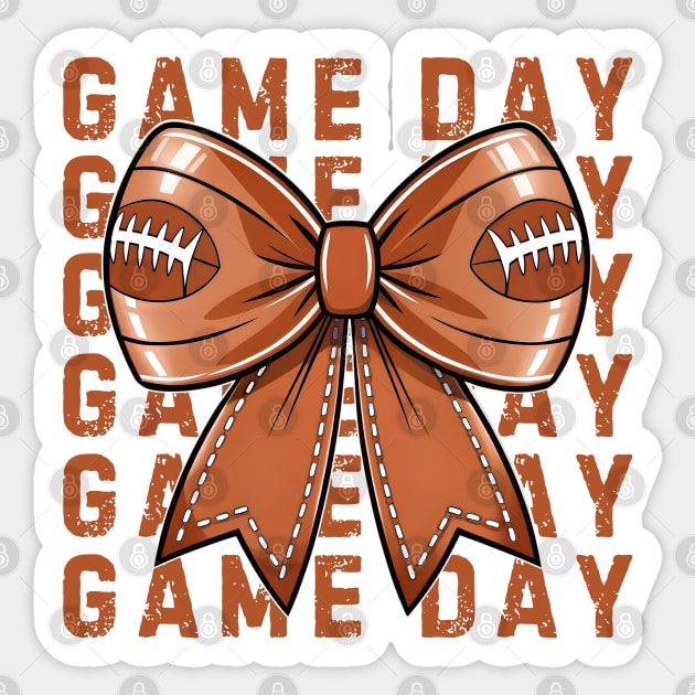 Coquette Football Bow Game Day Sticker by The WYLD Tribe